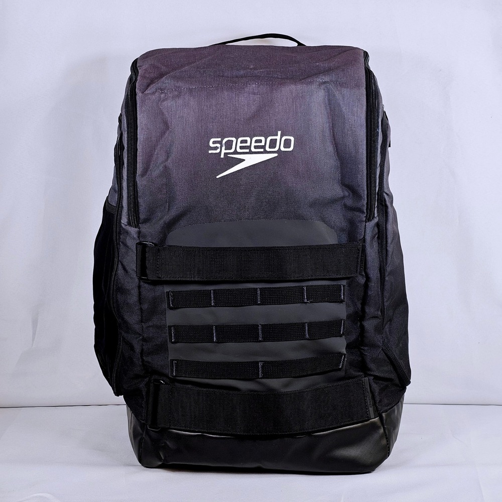 Speedo Team Stereo Backpack Charcoal Black Swim Gear Bag Training Rucksack